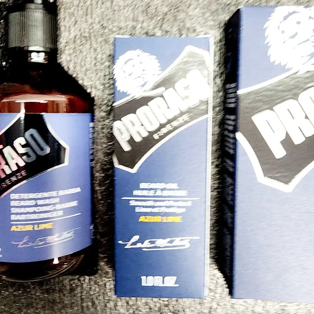 Beard Care Set Azur Lime Wash Oil Balm Kit Men’s Grooming Gift Set New